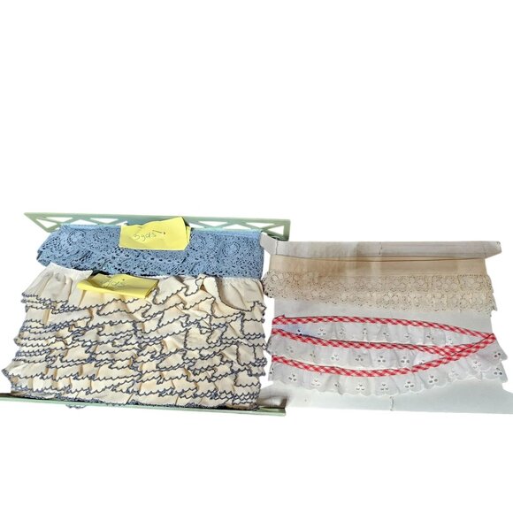 Set of 4 Assorted Vintage Lace & Cotton Trim Set For Sewing & Crafters 17yds - Picture 1 of 11